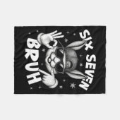 67 Six Seven Bruh Cute Bunny Face With Sungles Eas Fleece Deken (Voorkant (Horizontaal))