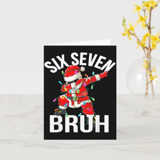 67 Six Seven Bruh Funny Christmas 6 7 Meme Boys Gi Kaart (Gele Bloem)