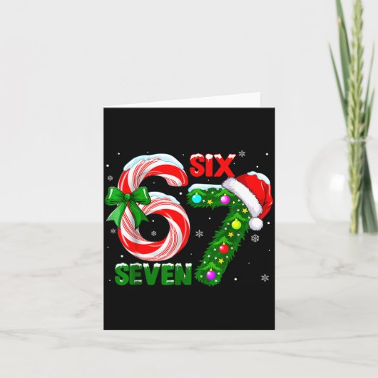 67 Six Seven Bruh Funny Christmas 6 7 Meme Men Wom Kaart (Voorkant)