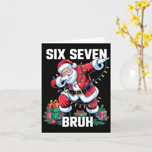 67 Six Seven Bruh Funny Christmas 6 7 Meme Men Wom Kaart (Gele Bloem)