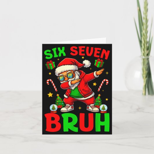 67 Six Seven Bruh Funny Christmas 6 7 Meme Men Wom Kaart (Voorkant)