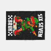 67 Six Seven Bruh Funny Christmas Dabbing Elf 6 7 Fleece Deken (Voorkant (Horizontaal))