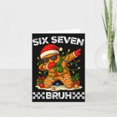 67 Six Seven Bruh Funny Christmas Dabbing Gingerbr Kaart (Voorkant)