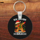 67 Six Seven Bruh Funny Christmas Dabbing Gingerbr Sleutelhanger (Voorkant)
