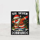 67 Six Seven Bruh Funny Christmas Dabbing Santa 6  Kaart (Voorkant)