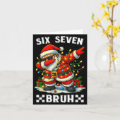 67 Six Seven Bruh Funny Christmas Dabbing Santa 6  Kaart (Gele Bloem)