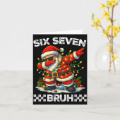 67 Six Seven Bruh Funny Christmas Dabbing Santa 6  Kaart (Gele Bloem)