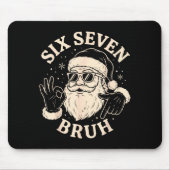 67 Six Seven Bruh Funny Christmas Santa 6 7 Meme  Muismat (Voorkant)