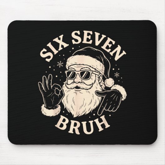 67 Six Seven Bruh Funny Christmas Santa 6 7 Meme  Muismat (Voorkant)