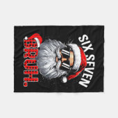 67 Six Seven Bruh Funny Santa Bruh Plaid Christmas Fleece Deken (Voorkant (Horizontaal))