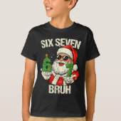 67 Six Seven Bruh Funny Santa Christmas 67 Meme Xm T-shirt (Voorkant)