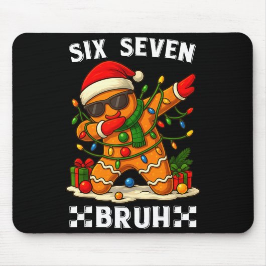 67 Six Seven Bruh Grappig Kerstmis Dabbing Peperko Muismat (Voorkant)
