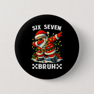 67 Six Seven Bruh Grappige Kerstmis Dabbing Kerstm Ronde Button 5,7 Cm