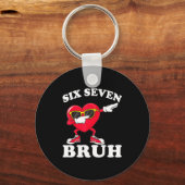 67 Six Seven Bruh Grappige Valentijn 6 7 Meme Mann Sleutelhanger (Voorkant)