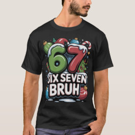 67 Six Seven Bruh Kerst Fun Kerstmis T-shirt Cadea