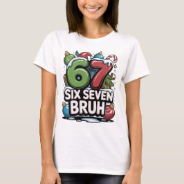 67 Six Seven Bruh Kerst Fun Kerstmis T-shirt Cadea