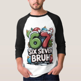 67 Six Seven Bruh Kerst Pret Kerstmis T-shirt Cade
