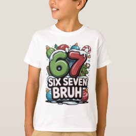 67 Six Seven Bruh Kerst Pret Kerstmis T-shirt Cade