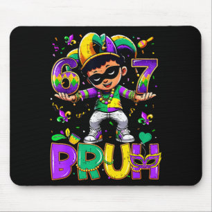 67 Six Seven Bruh Mardi Gras Narrenhoed Kralen Fle Muismat