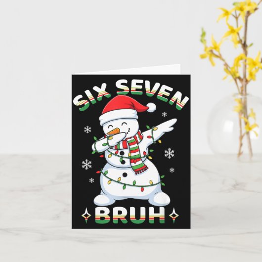 67 Six Seven Bruh Meme Funny Dabbing Snowman Chris Kaart (Gele Bloem)