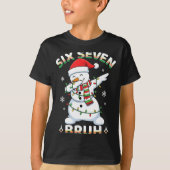 67 Six Seven Bruh Meme Funny Dabbing Snowman Chris T-shirt (Voorkant)