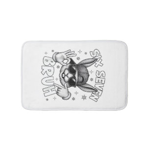 67 Six Seven Bruh Schattig Konijn Gezicht met Zonn Badmat