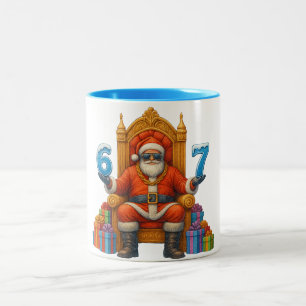 67 Six Seven Bruh Sinterklaas Maatwerk - Gepersona Tweekleurige Koffiemok
