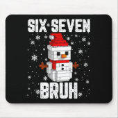 67 Six Seven Bruh Snowman Building Blocks Christma Muismat (Voorkant)