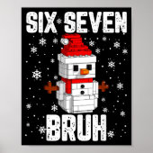 67 Six Seven Bruh Snowman Building Blocks Christma Poster (Voorkant)