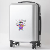 67 Six Seven Bunny Tie Dye Pasen Dag 67 Meme Manne Sticker (Koffer)