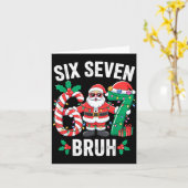 67 Six Seven Burh Christmas 6 7 Meme Pajamas Gen A Kaart (Gele Bloem)