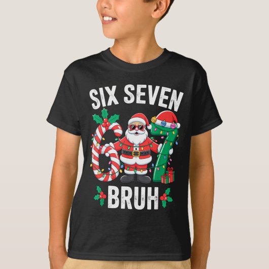67 Six Seven Burh Christmas 6 7 Meme Pajamas Gen A T-shirt (Voorkant)