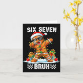 67 Six Seven Burh Christmas Gingerbread 6 7 Meme M Kaart (Gele Bloem)