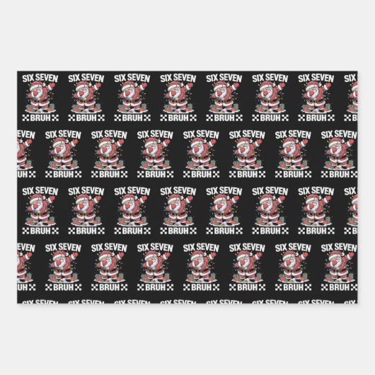 67 Six Seven Burh Funny Christmas 6 7 Meme Inpakpapier Vel (Voorkant)