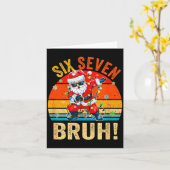 67 Six Seven Burh Funny Christmas 6 7 Meme Men Wom Kaart (Gele Bloem)