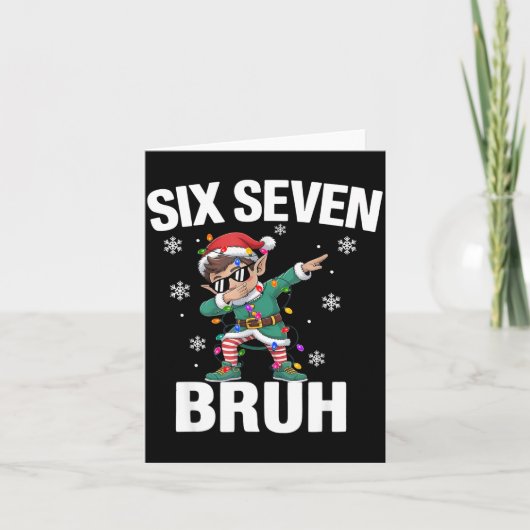 67 Six Seven Burh Funny Christmas 6 7 Meme Men Wom Kaart (Voorkant)