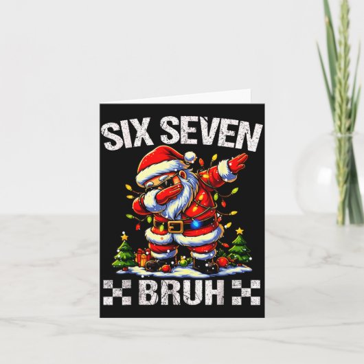 67 Six Seven Burh Funny Christmas 6 7 Meme Men Wom Kaart (Voorkant)