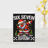 67 Six Seven Burh Funny Christmas 6 7 Meme Men Wom Kaart (Gele Bloem)