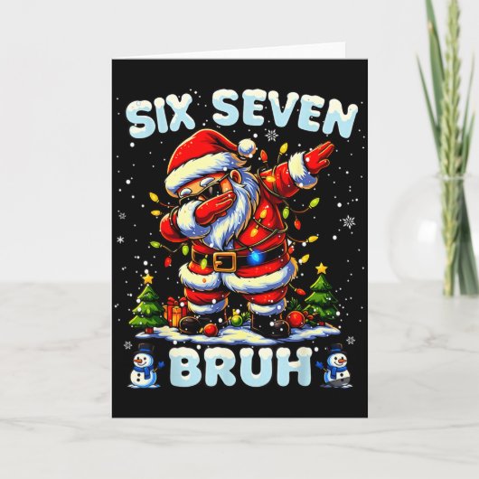 67 Six Seven Burh Funny Christmas 6 7 Meme Men Wom Kaart (Voorkant)