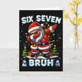 67 Six Seven Burh Funny Christmas 6 7 Meme Men Wom Kaart (Gele Bloem)