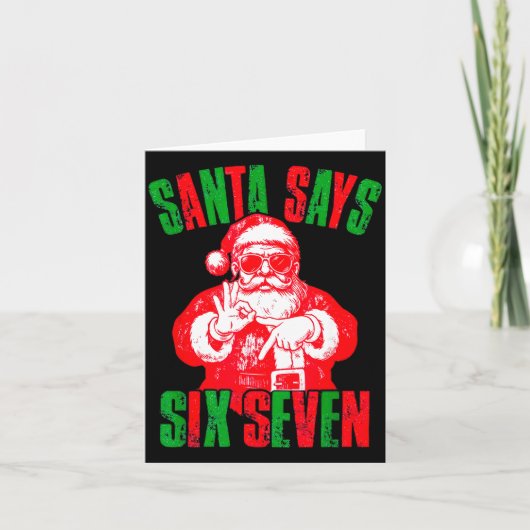 67 Six Seven Burh Funny Christmas 6 7 Meme Men Wom Kaart (Voorkant)