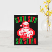 67 Six Seven Burh Funny Christmas 6 7 Meme Men Wom Kaart (Gele Bloem)