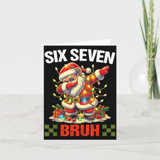67 Six Seven Burh Funny Christmas 6 7 Meme Men Wom Kaart (Voorkant)