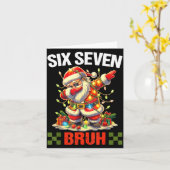 67 Six Seven Burh Funny Christmas 6 7 Meme Men Wom Kaart (Gele Bloem)
