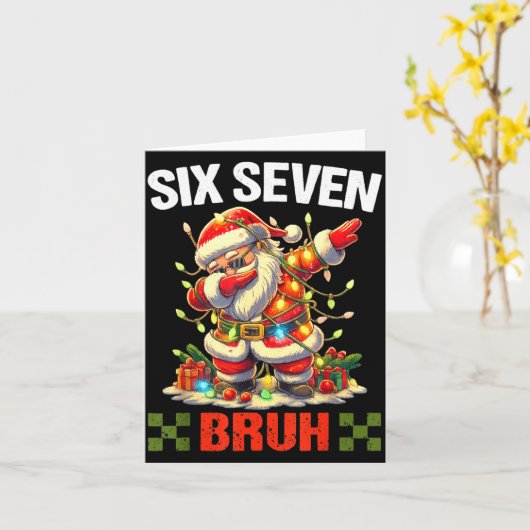 67 Six Seven Burh Funny Christmas 6 7 Meme Men Wom Kaart (Gele Bloem)
