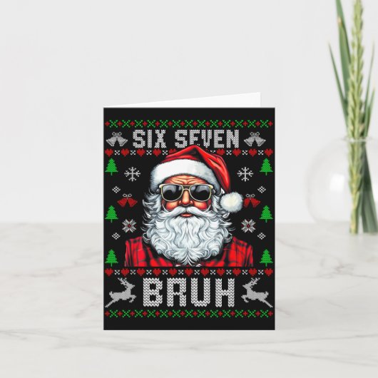67 Six Seven Burh Funny Christmas 6 7 Meme Men Wom Kaart (Voorkant)