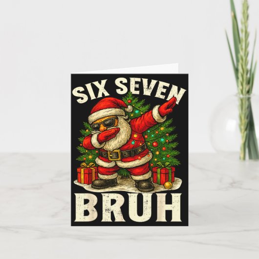 67 Six Seven Burh Funny Christmas 6 7 Meme Men Wom Kaart (Voorkant)