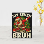67 Six Seven Burh Funny Christmas 6 7 Meme Men Wom Kaart (Gele Bloem)