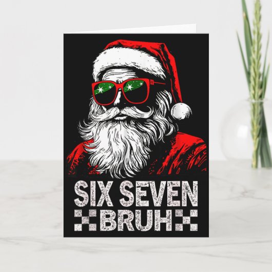 67 Six Seven Burh Funny Christmas 6 7 Meme Men Wom Kaart (Voorkant)