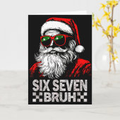 67 Six Seven Burh Funny Christmas 6 7 Meme Men Wom Kaart (Gele Bloem)